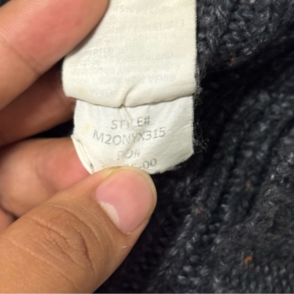 prAna Onyx Men’s Charcoal Gray Knit Cowl-Neck Sweater Medium - Picture 5 of 5